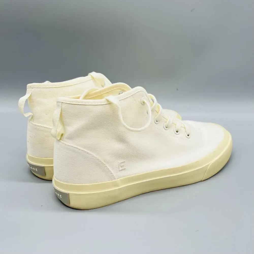 Everlane Shoes Womens 7 White Canvas Mid Top Lace Up Sneakers Comfort Casual